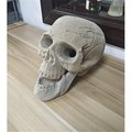 Flowers First Human Skull Ceramic Wood Large Gas Fireplace Logs - Brown FL2641490